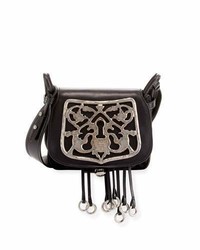 Prada Corsaire Leather Shoulder Bag With Metal Key Lock