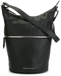Diesel Black Gold Zip Panel Hobo Shoulder Bag