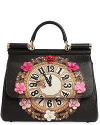 Dolce & Gabbana Medium Sicily Clock Dauphine Leather Bag