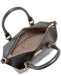Versace Double Top Handle Leather Bag Black