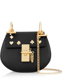 Chloé Drew Nano Studded Leather Shoulder Bag Black