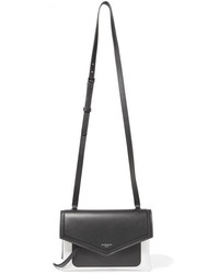 Givenchy Duetto Two Tone Smooth And Textured Leather Shoulder Bag Black
