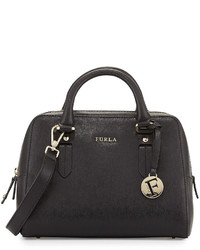 Furla Elena Small Leather Satchel Bag Onyx