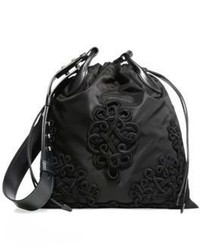 Prada Embroidered Nylon Drawstring Bag