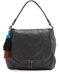 French Connection Gabby Faux Leather Hobo Bag Black