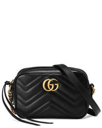 Gucci Gg Marmont Mini Matelass Camera Bag Black