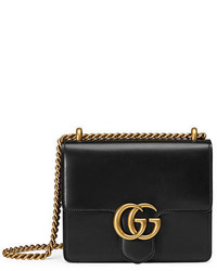 Gucci Gg Marmont Small Leather Shoulder Bag Black