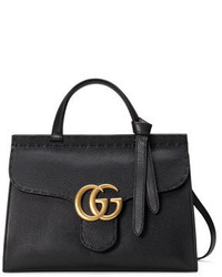 Gucci Gg Marmont Small Top Handle Satchel Bag Black