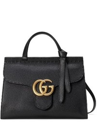 Gucci Gg Marmont Top Handle Leather Satchel