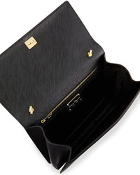 Salvatore Ferragamo Ginny Leather Bow Shoulder Bag Nero