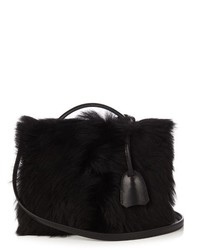 MARK CROSS Grace Small Shearling And Leather Box Bag
