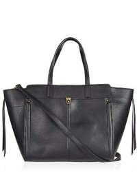 Topshop Harlow Winged Faux Leather Satchel Black