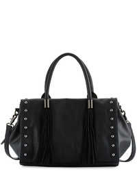 French Connection Hayden Faux Leather Satchel Black
