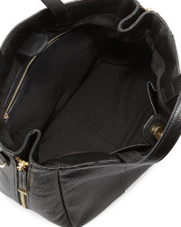 Halston Heritage Leather Satchel Bag Black