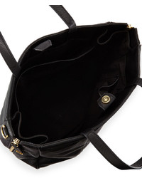 Halston Heritage Pebbled Leather Satchel Bag Black