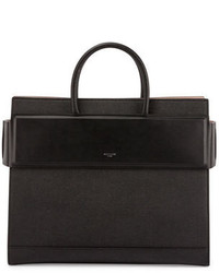 Givenchy Horizon Medium Textured Leather Satchel Bag Black