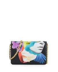 Prada Illustrated Leather Chain Shoulder Bag