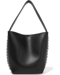 Givenchy Infinity Chain Trimmed Leather Shoulder Bag Black