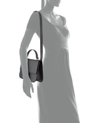 Alexander McQueen Insignia Medium Leather Shoulder Bag Black