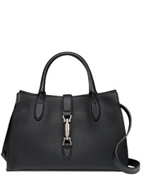 Gucci Jackie Soft Leather Top Handle Bag Black