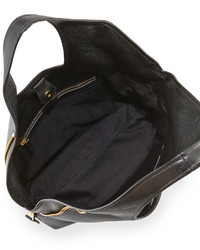 Tom Ford Jennifer Side Zip Leather Hobo Bag Black