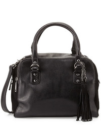 French Connection Jenny Faux Leather Satchel Black