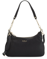 Furla Julia Chain Small Leather Hobo Bag Onyx