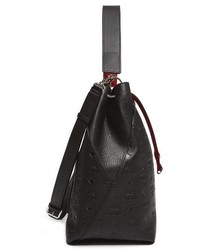 MCM Klara Monogrammed Leather Hobo Bag