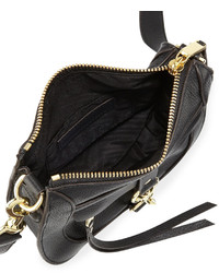 Rebecca Minkoff Leather Dog Clip Saddle Bag Black