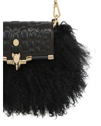 Trussardi Leather Mongolian Fur Bag For Lvr