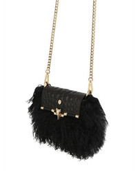 Trussardi Leather Mongolian Fur Bag For Lvr