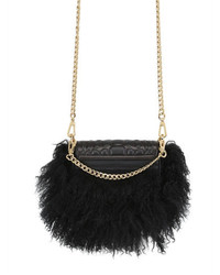 Trussardi Leather Mongolian Fur Bag For Lvr