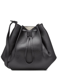 Maison Margiela Leather Shoulder Bag With Drawstring