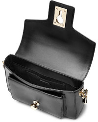 Karl Lagerfeld Leather Shoulder Bag With Pushlock Closure