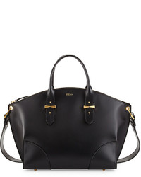 Alexander McQueen Legend Leather Zip Satchel Bag Black