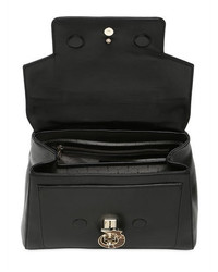 Trussardi Lovy Polished Leather Top Handle Bag