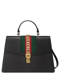 Gucci Maxi Sylvie Top Handle Leather Shoulder Bag