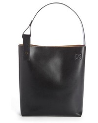 Loewe Medium Asymmetrical Goatskin Leather Hobo Bag Black