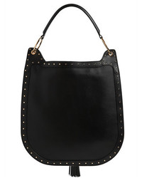 Balmain Medium Domaine Leather Hobo Bag