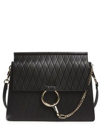 Chloé Medium Faye Diamond Embossed Leather Shoulder Bag