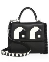 Les Petits Joueurs Mini Alex Eyes Fringed Leather Top Handle Satchel