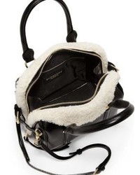 Burberry Mini Bee Leather Shearling Bowler Bag