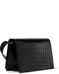 Victoria Beckham Mini Croc Effect Leather Shoulder Bag Black