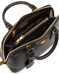 Prada Mini Double Handle Trapezoid Bag Black