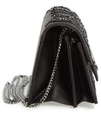 Alexander McQueen Mini Insignia Calfskin Leather Shoulder Bag Black