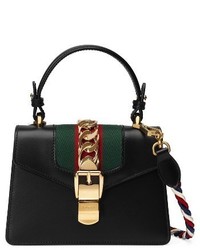Gucci Mini Sylvie Top Handle Leather Shoulder Bag