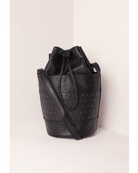 Missguided Black Stud Detail Duffle Bag