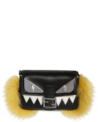 Fendi Monster Micro Baguette Leather Bag Wfur