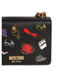 Moschino Iconic Pins Leather Shoulder Bag