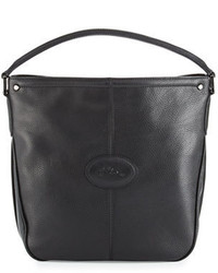 Longchamp Mystery Leather Hobo Bag Black